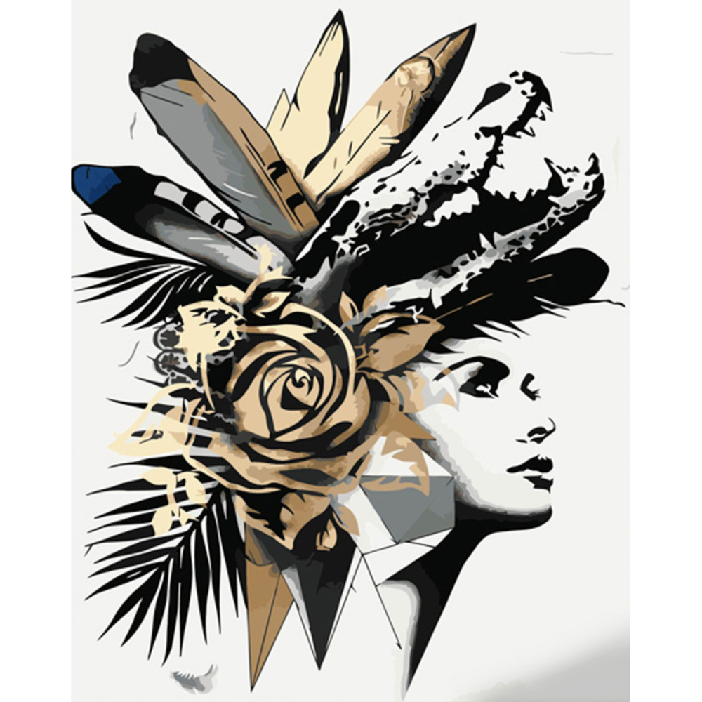 Фото, Відеоогляди картина за номерами strateg преміум композиція на голові з лаком та з рівнем розміром 40х50 см (gs1430)