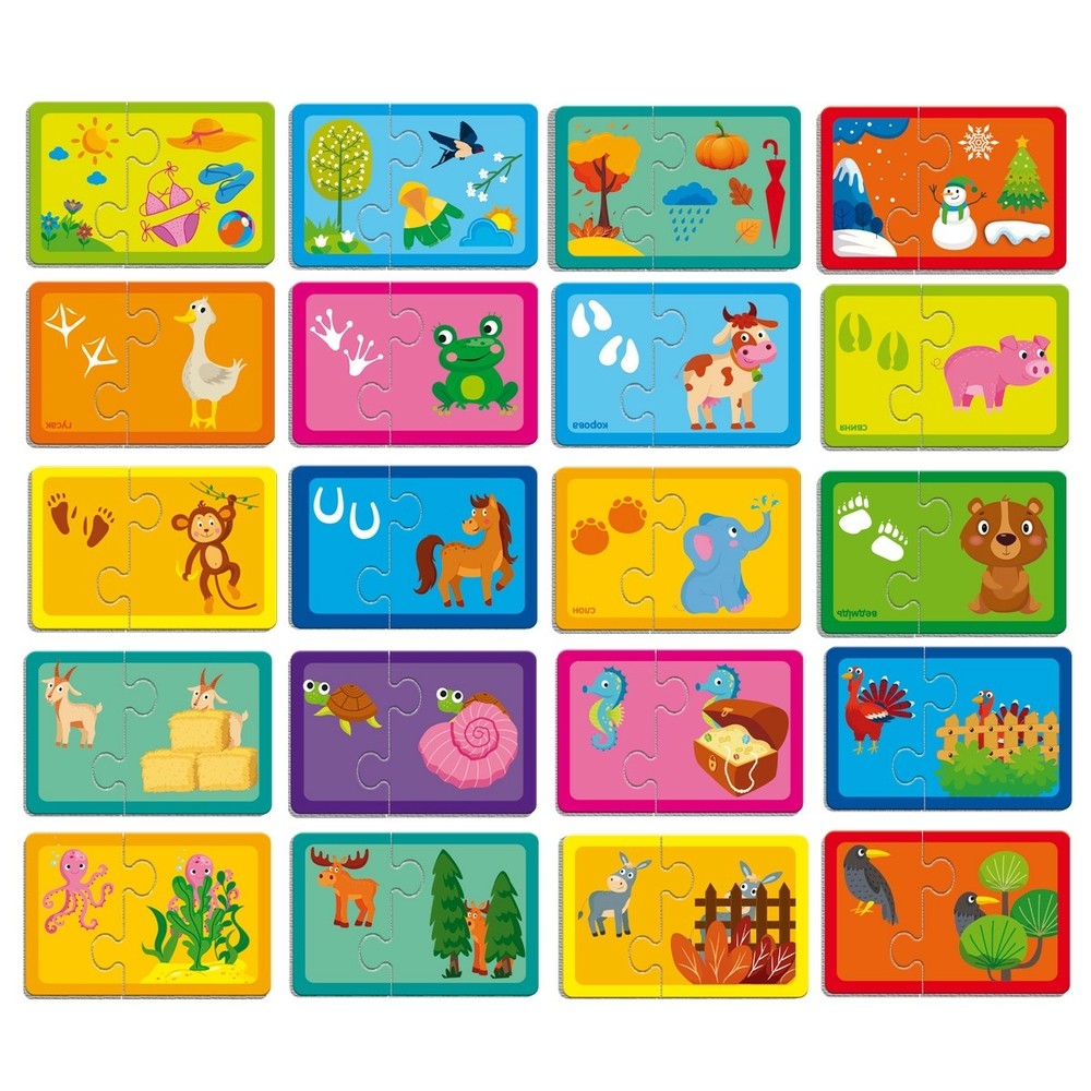 Фото, Відеоогляди гра настільна «знайди пару. пори року. чиї сліди? хто заховався» vladi toys vt5003-04