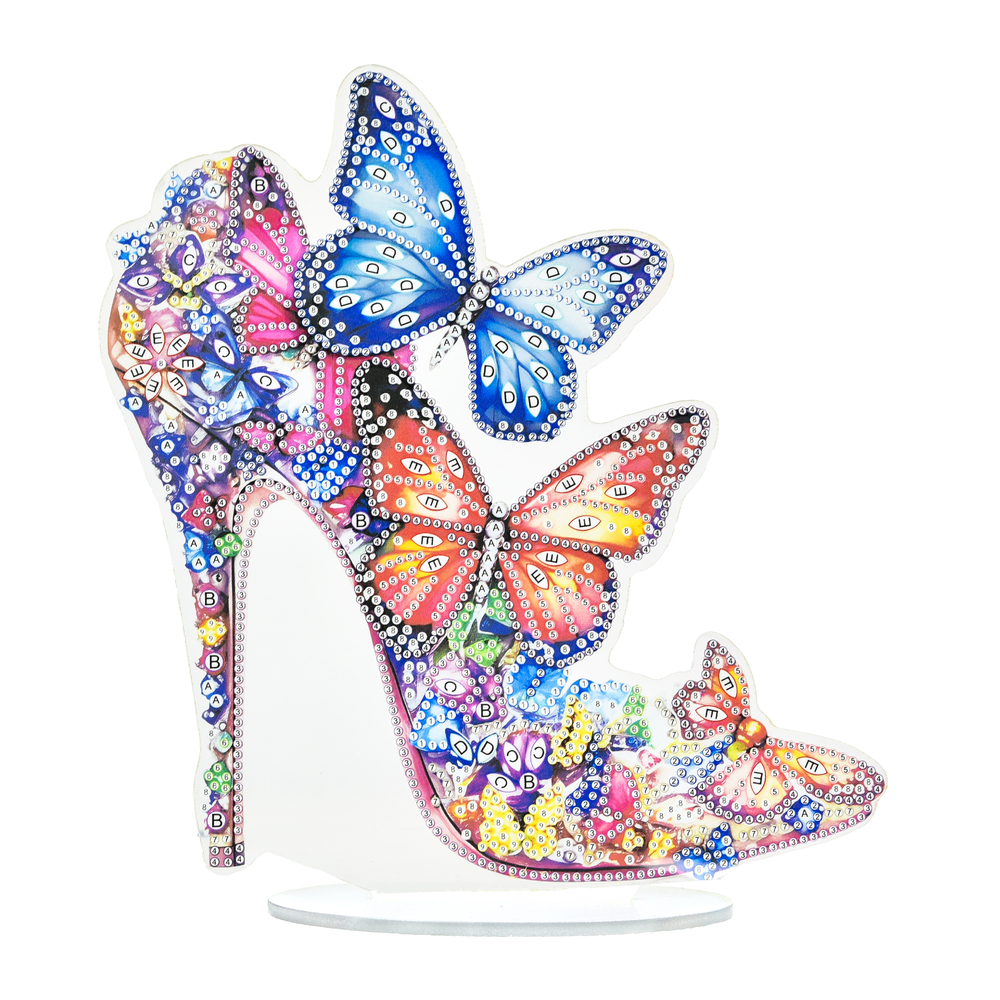 Фото, Відеоогляди алмазна мозаїка strateg преміум кришталевий черевичок на підставці розміром 25х25 см (yklz15215)