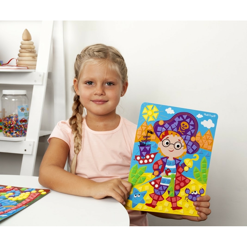 Фото, Видеообзоры набір для творчості м'яка мозаїка «пірат» vladi toys vt4511-04