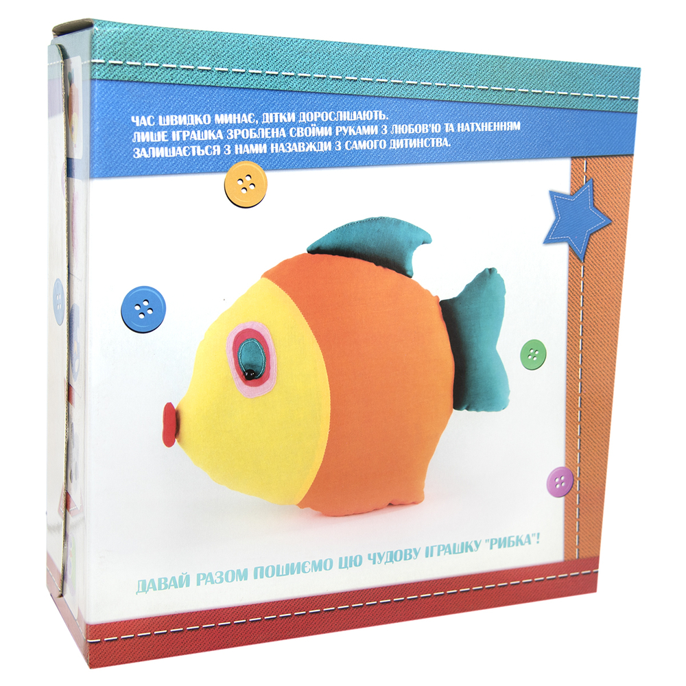 Фото, Видеообзоры набір для творчості strateg шиємо самі рибка українською мовою (іп-06)