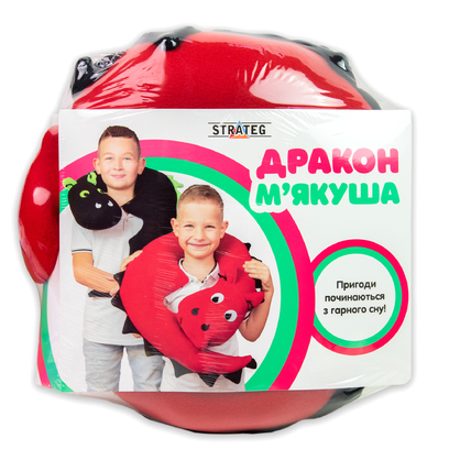 Фото, Видеообзоры м'яка подушка дракон м'якуша червоно-чорний strateg (60611)