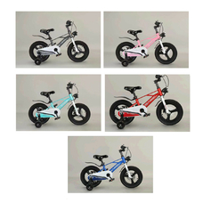 Дитячий двоколісний велосипед магнієвий BX-130 14" з ліхтариком та страхувальними колесами, різні кольори