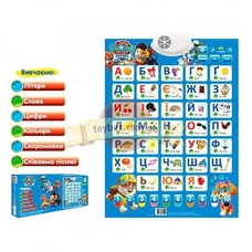 Плакат 7290-E (12шт) ЩП, обуч,звук(укр),буквы,цифры,цвета,скороговор,на бат-ке,в кор-ке,49-23-4см