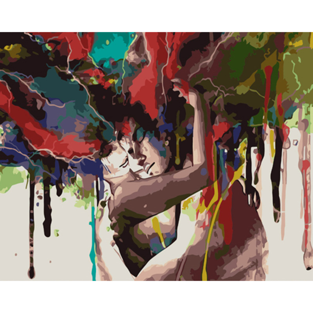 Фото, Відеоогляди картина за номерами strateg преміум акварельні обійми з лаком та з рівнем розміром 40х50 см (gs1466)