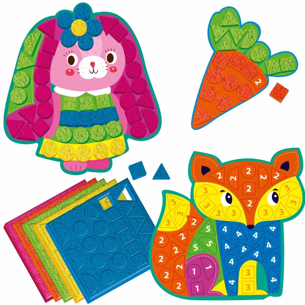 Фото, Відеоогляди набір для творчості vladi toys зі плюшевою мозаїою «зайченя та лисиця» vt4511-16