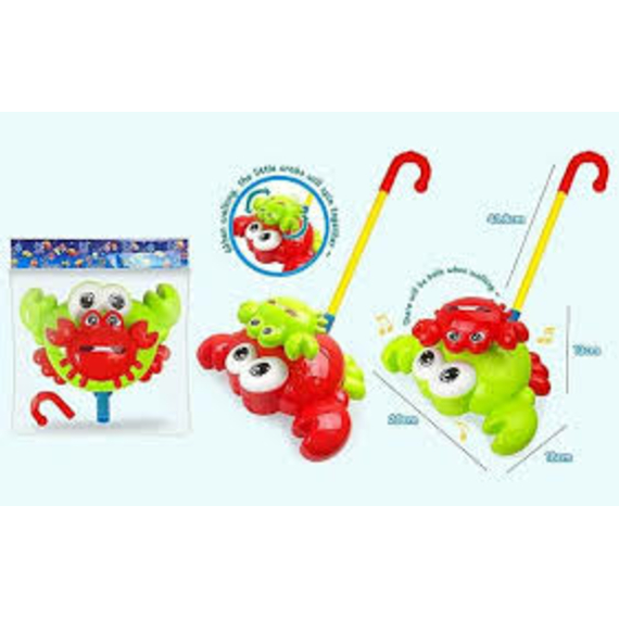 Каталка 0503 (72шт) на палці, краб 20см, рухомі деталі, муз-механіч, 2 кольори, в кульку