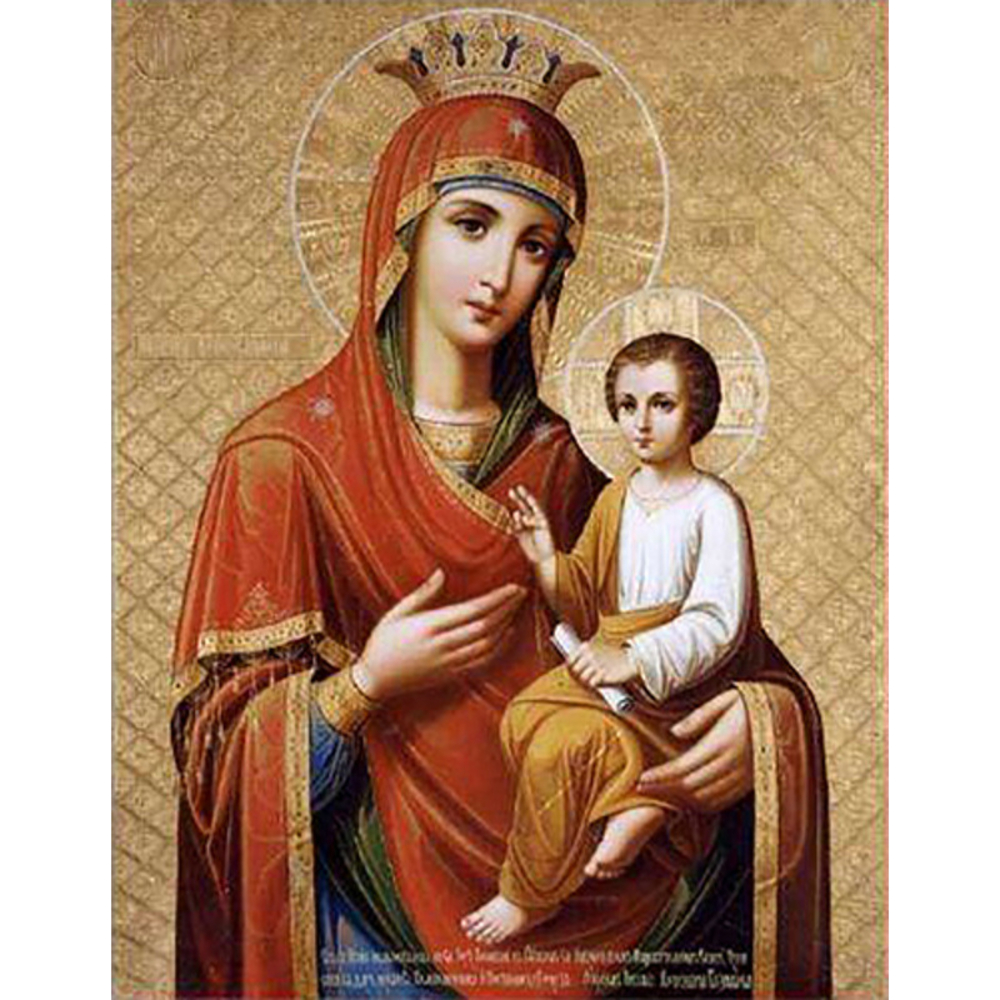 Фото, Видеообзоры алмазна мозаїка strateg преміум ікона скоропослужниця без підрамника розміром 40х50 см  (jsfh85872)