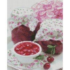 Алмазна мозаїка Strateg ПРЕМІУМ Вишневий джем розміром 30х40 см HX418