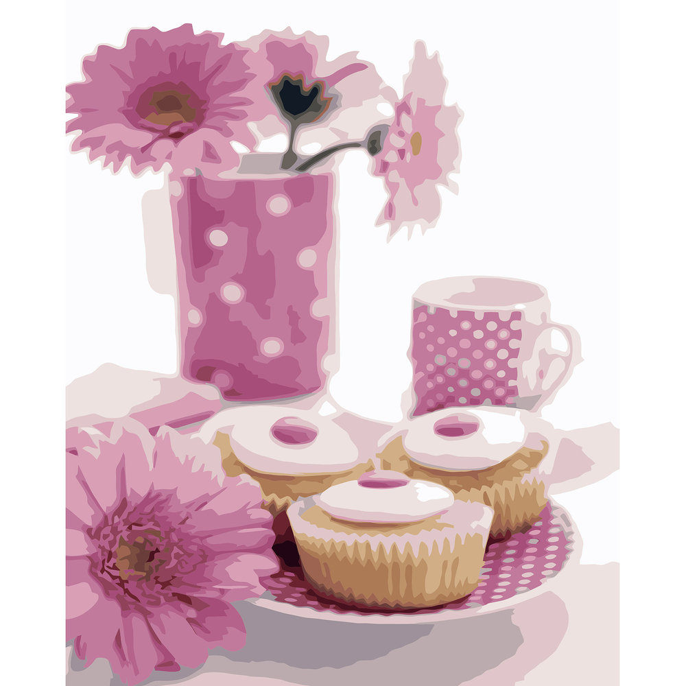 Фото, Відеоогляди картина за номерами strateg преміум рожеві цятки з лаком розміром 40х50 см va-3199