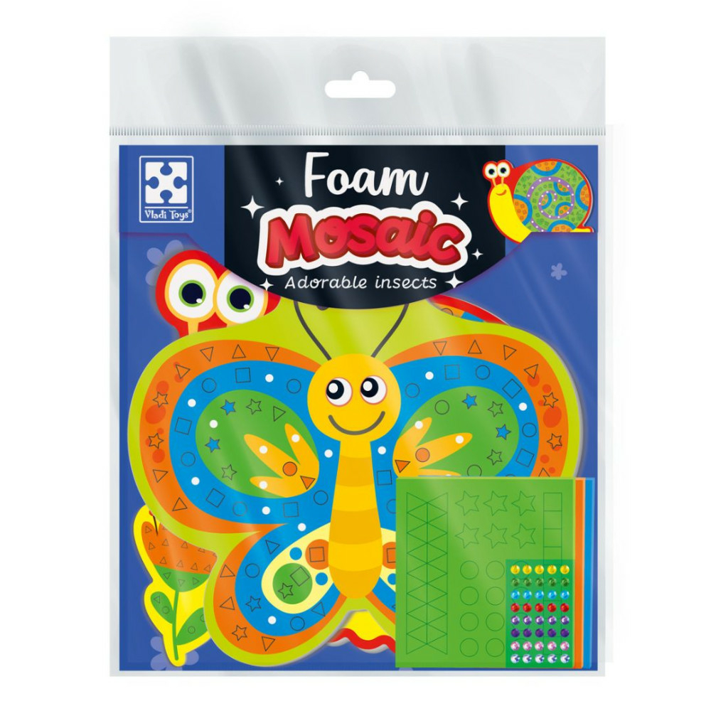 Фото, Видеообзоры набір для творчості vladi toys зі м'якою мозаїкою та стразами «чарівні комашки» vt4511-23