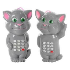 Муз.телефон 555-2B (384шт / 2) Котик, батар., В пакеті 12 см