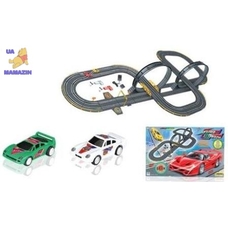Трек 13818 (6шт) от сети, 2 машины, длина трассы 615 см, в коробке 57*37см