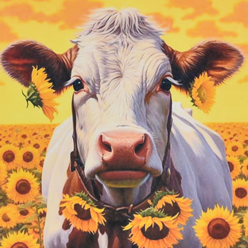 Фото, Відеоогляди алмазна мозаїка strateg преміум корова на тлі безмежної природи розміром 30х30 см (hee16335)