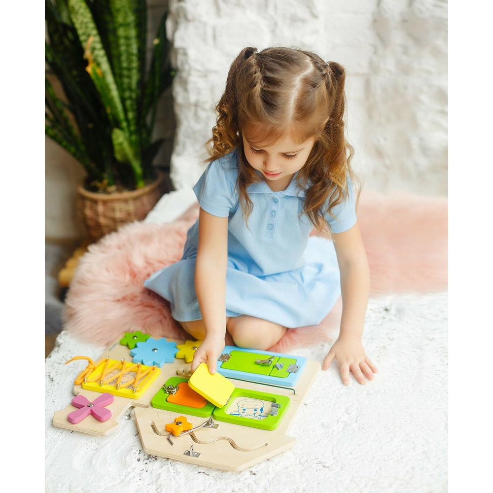 Фото, Відеоогляди бізіборд дерев'яний "будиночок" vladi toys zb3001-02