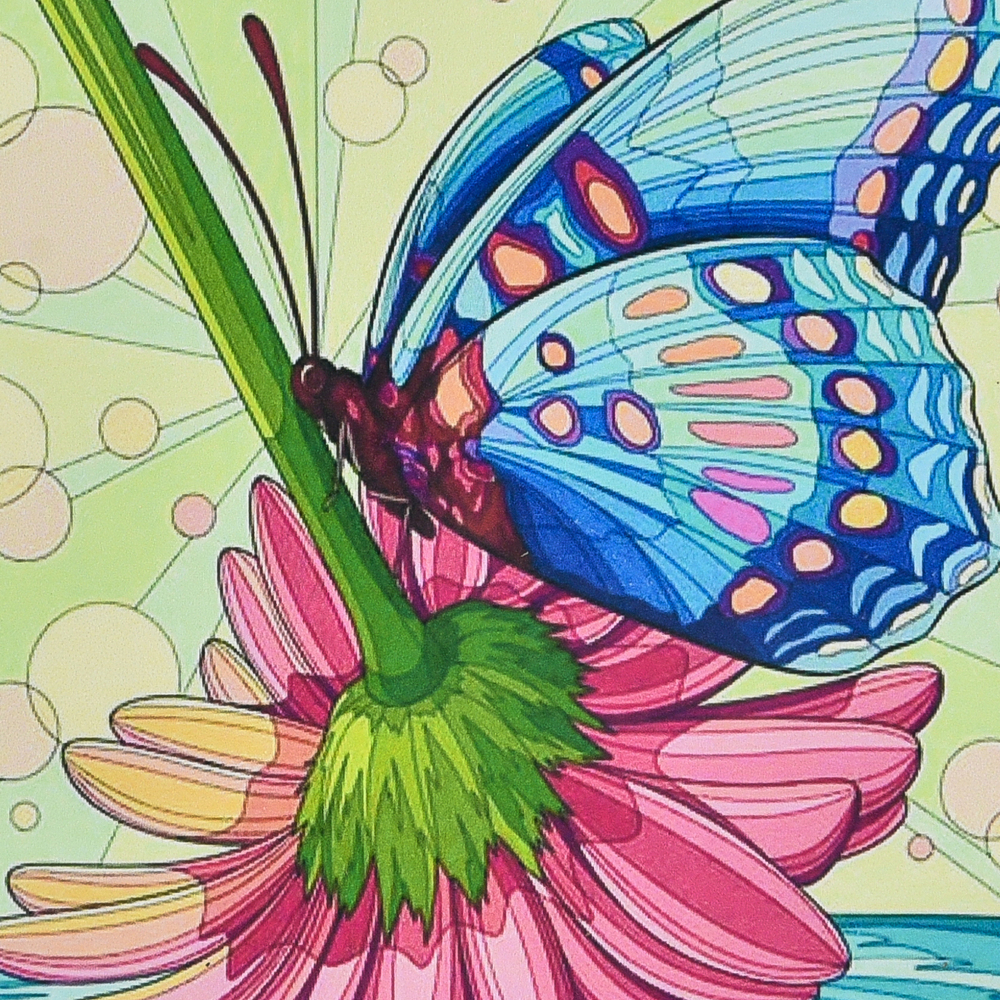 Фото, Відеоогляди алмазна мозаїка strateg преміум метелик на рожевій квітці розміром 30х30 см (hee16306)