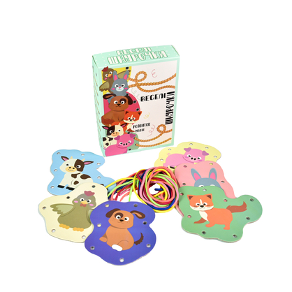 Фото, Відеоогляди настільна гра strateg веселі шнурочки тварини українською мовою (30522)