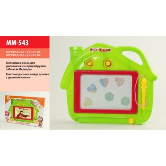 Дошка MM-543 (96шт / 2) кольорова, 2 печатки, з паличкою, в коробці 35 * 2,5 * 27см