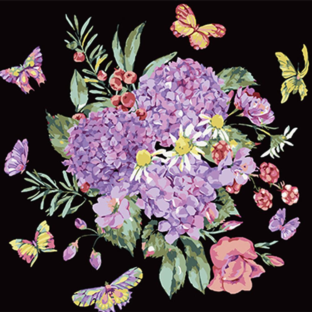 Фото, Відеоогляди картина за номерами strateg преміум барвиста композиція на чорному фоні розміром 40х40 см (av4040-28)