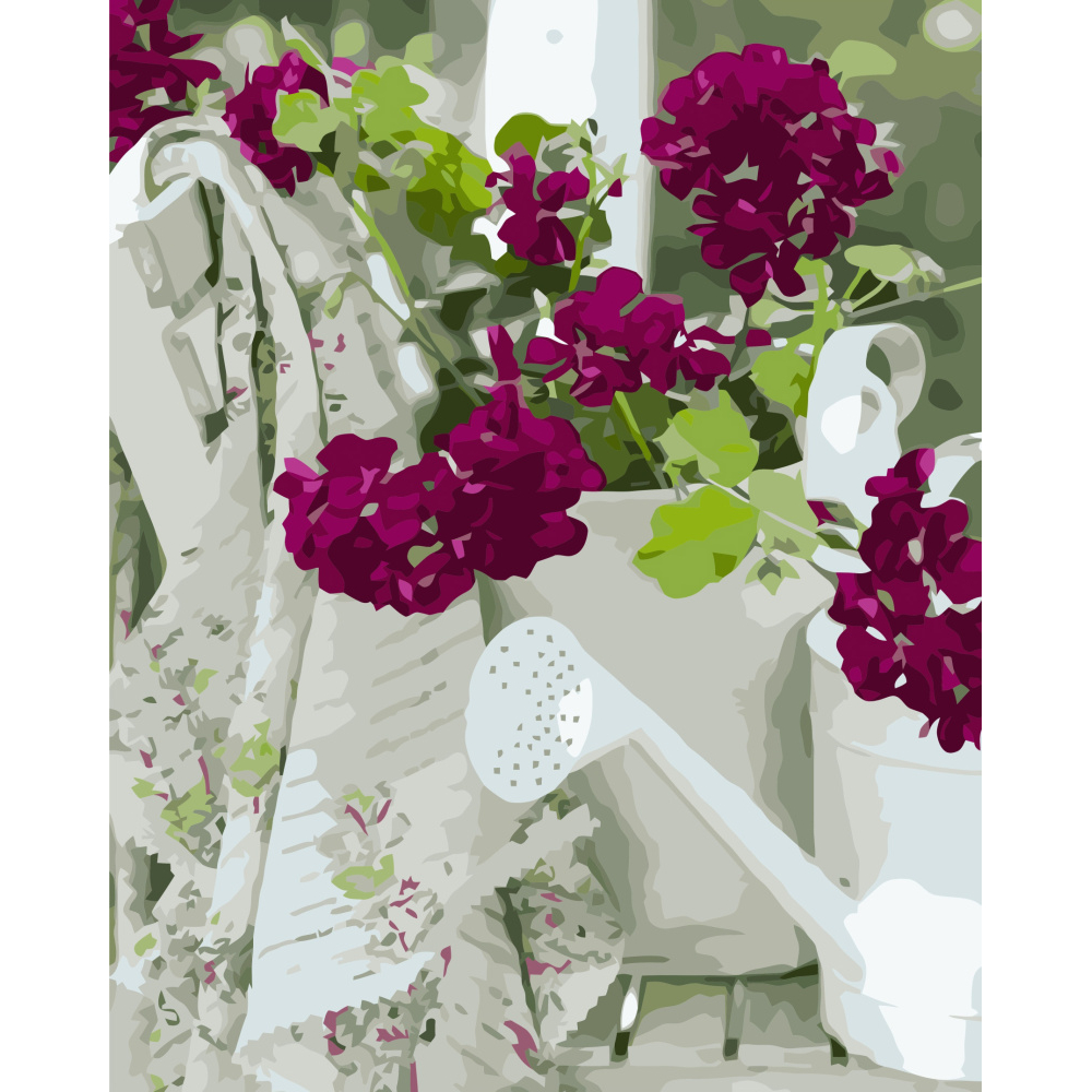 Фото, Відеоогляди картина за номерами strateg преміум квітковий настрій з лаком розміром 40х50 см va-3434