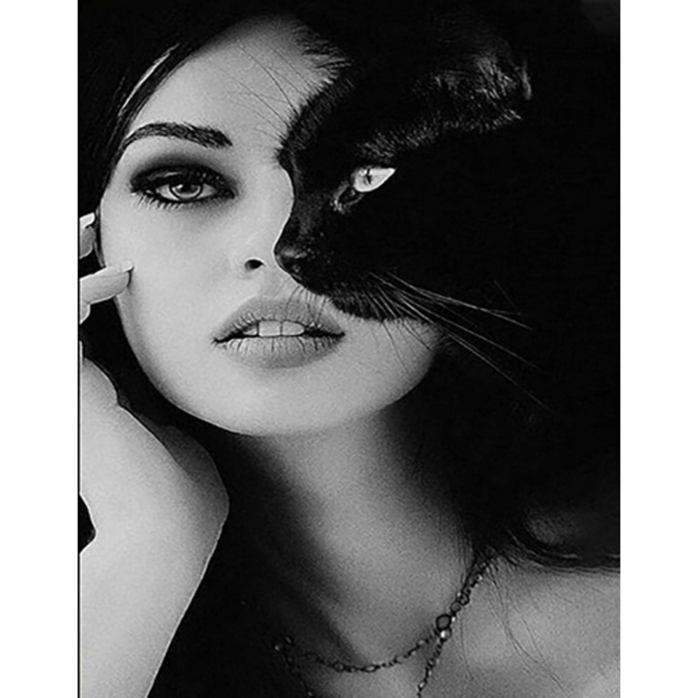 Фото, Відеоогляди алмазна мозаїка strateg преміум чорно-білі погляди без підрамника розміром 40х50 см  (jsfh85898)