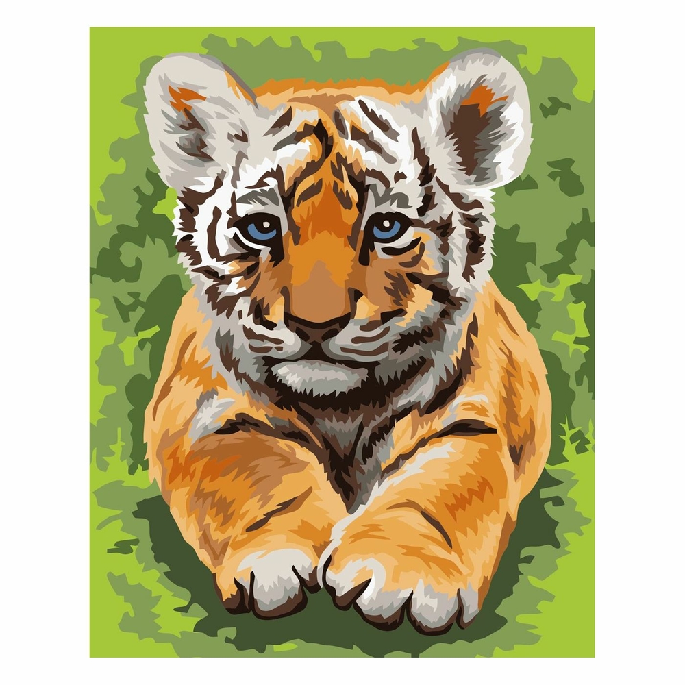 Фото, Видеообзоры картина за номерами strateg преміум тигреня з лаком розміром 30х40 см sv-0016