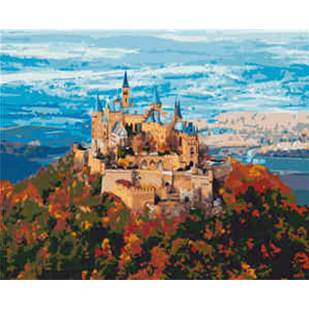 Фото, Відеоогляди картина за номерами strateg преміум замок на горі з лаком розміром 40х50 см va-1927