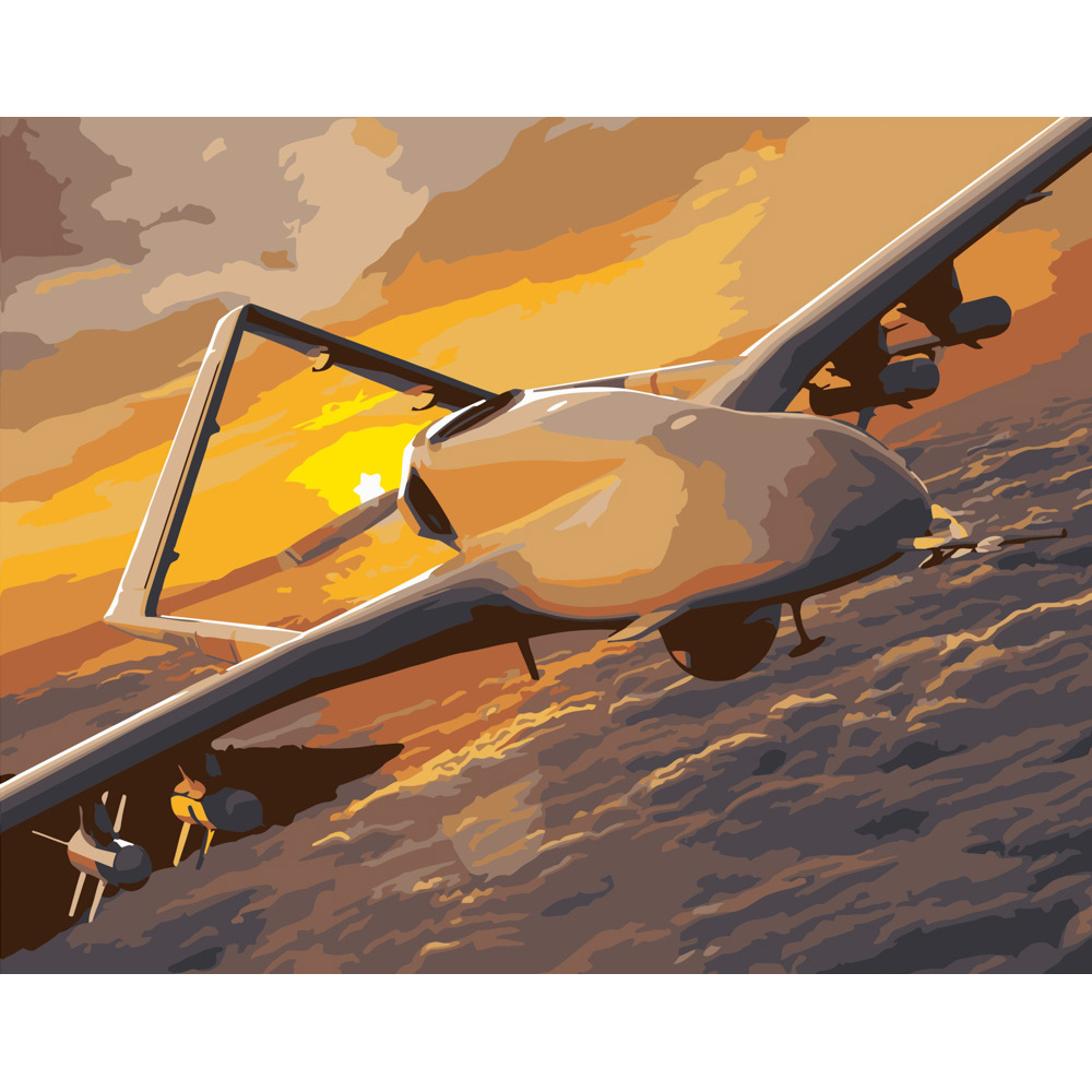 Фото, Відеоогляди картина за номерами strateg преміум байрактар серед хмар розміром 40х50 см (dy260)