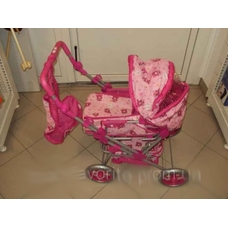 Коляска M 0480 U/R (2шт) жел, демисезонная, люлька-переноска, корзинка, сумка, регул-ся ручка, 62-47