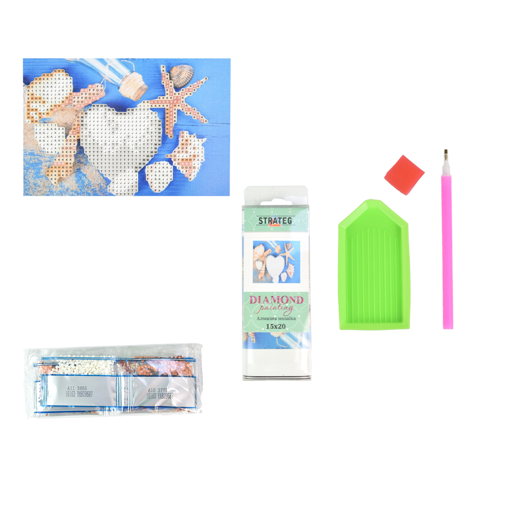 Фото, Відеоогляди алмазна мозаїка strateg преміум райські підводні скарби без підрамника розміром 10х15 см (yab29687)