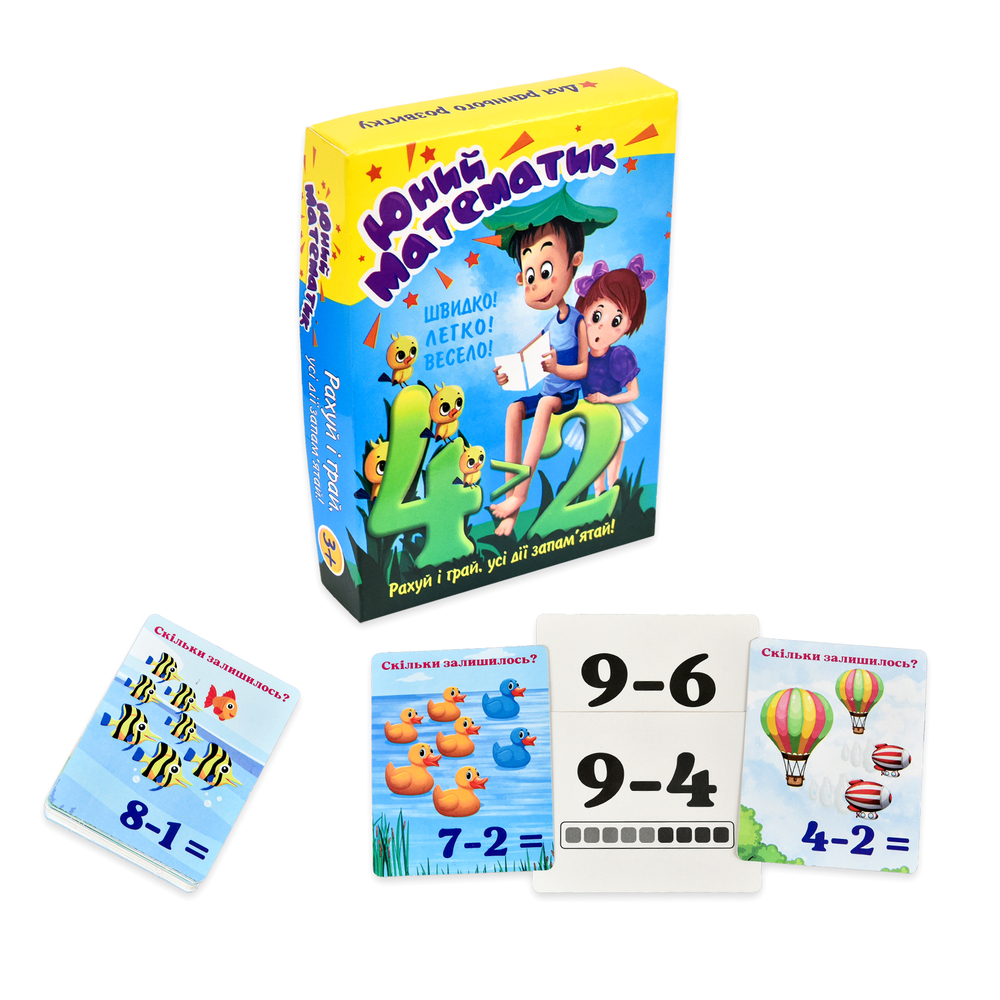Фото, Відеоогляди навчальні картки strateg юний математик українською мовою (30760)