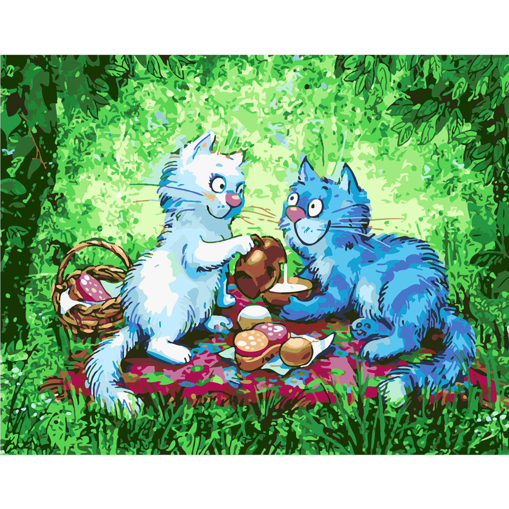 Фото, Відеоогляди картина за номерами strateg преміум пікнік на галявинці з лаком розміром 40х50 см sy6355