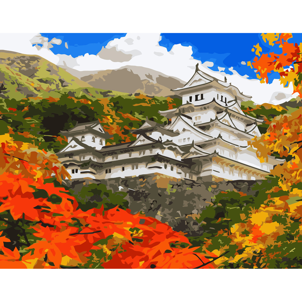 Фото, Відеоогляди картина за номерами strateg преміум китай восени з лаком розміром 40х50 см va-3634