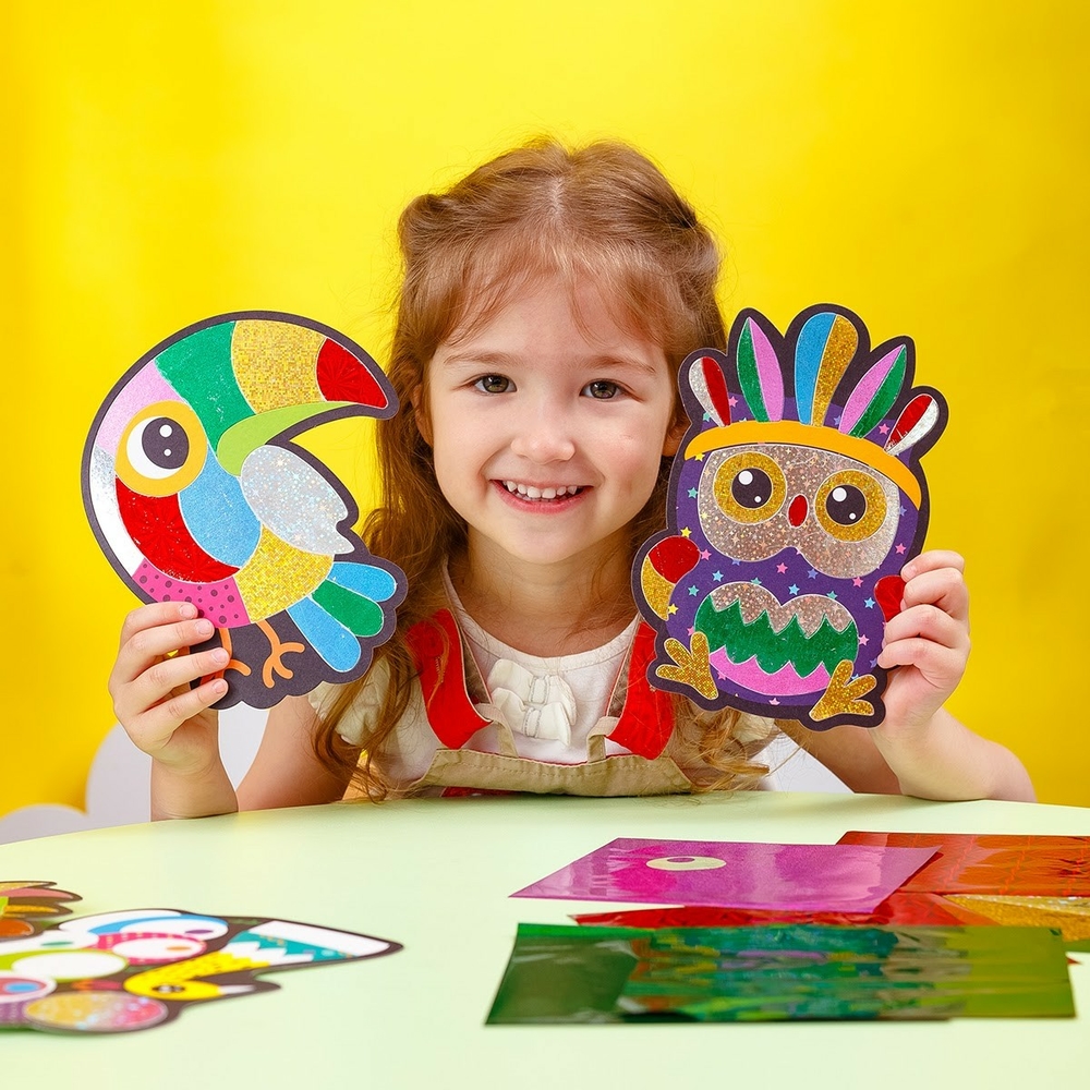 Фото, Видеообзоры набір для творчості з фольгою «foil craft. птахи» vladi toys vt4433-12