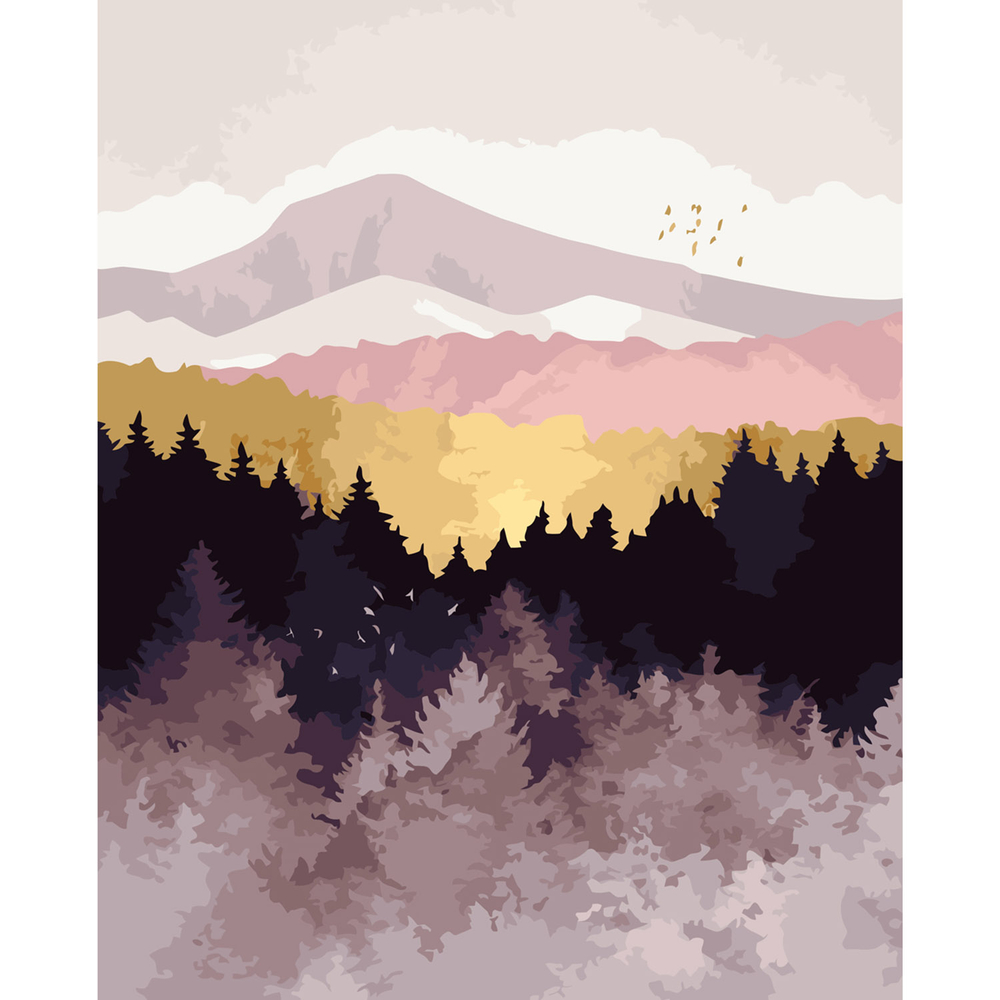 Фото, Відеоогляди картина за номерами strateg преміум гори на свiтанку з лаком розміром 40х50 см sy6021