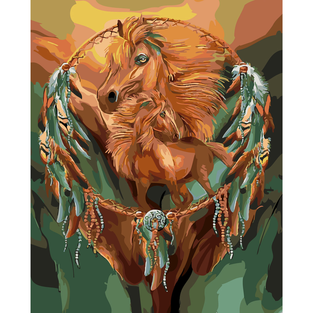 Фото, Відеоогляди картина за номерами strateg преміум арт-коні з лаком розміром 40х50 см sy6191