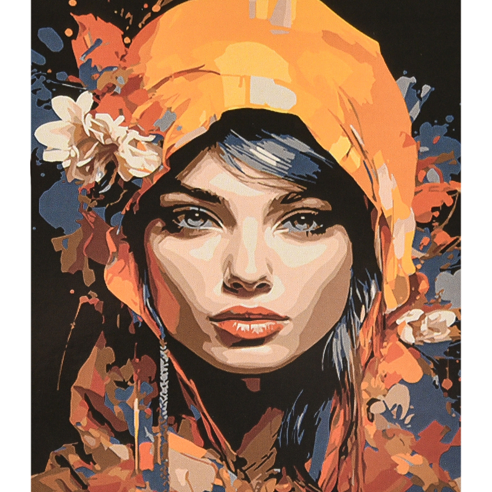 Фото, Видеообзоры картина за номерами strateg преміум дівчина сонця з лаком та рівнем розміром 40х50 см (va-4608)