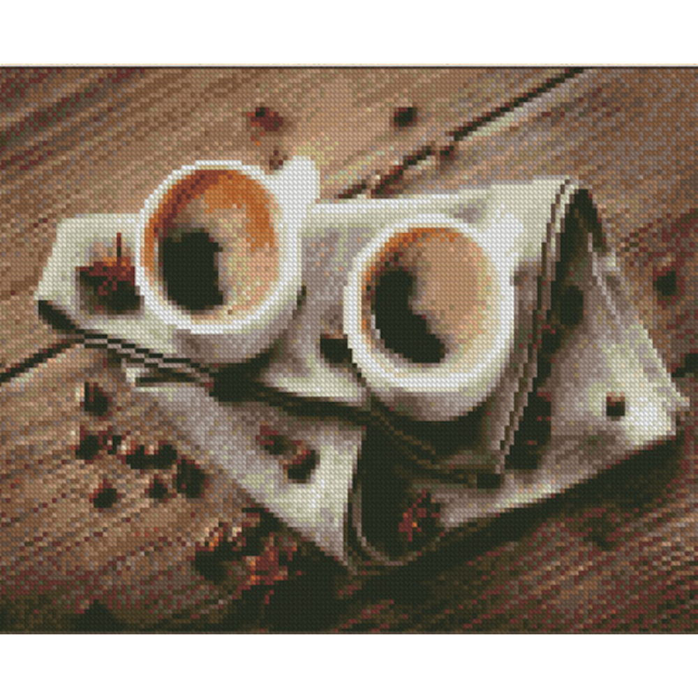 Фото, Відеоогляди алмазна мозаїка strateg преміум міцна кава на двох розміром 30х40 см (kb051)