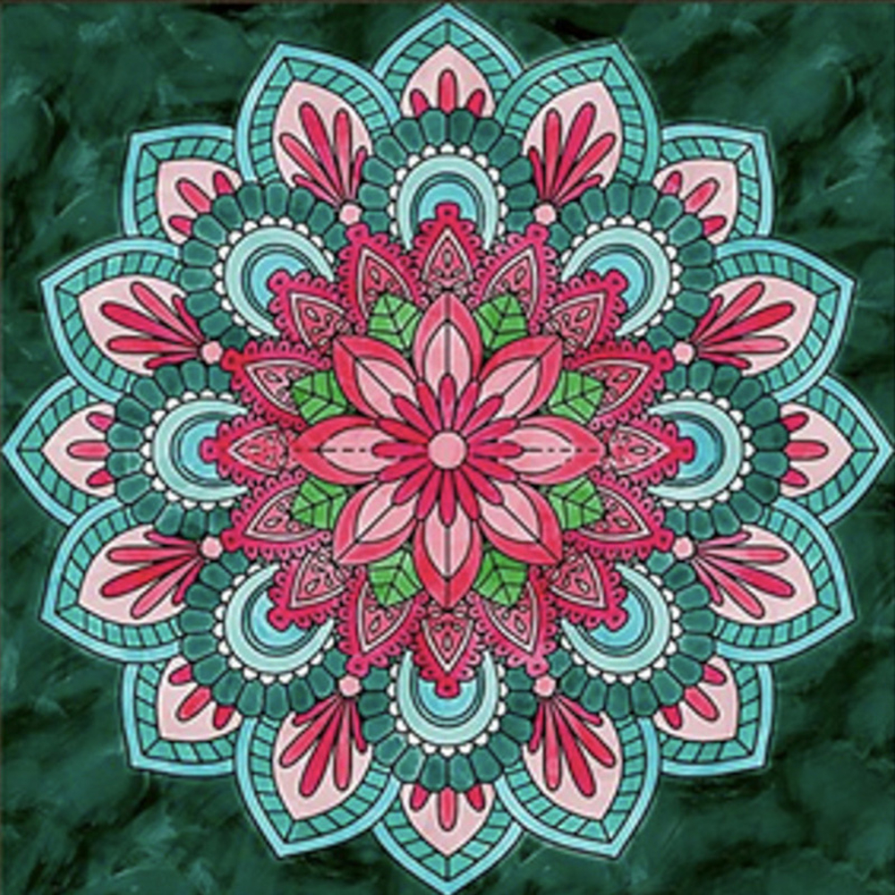 Фото, Видеообзоры алмазна мозаїка strateg преміум  барвиста мандала розміром 30х30 см  (me13814)
