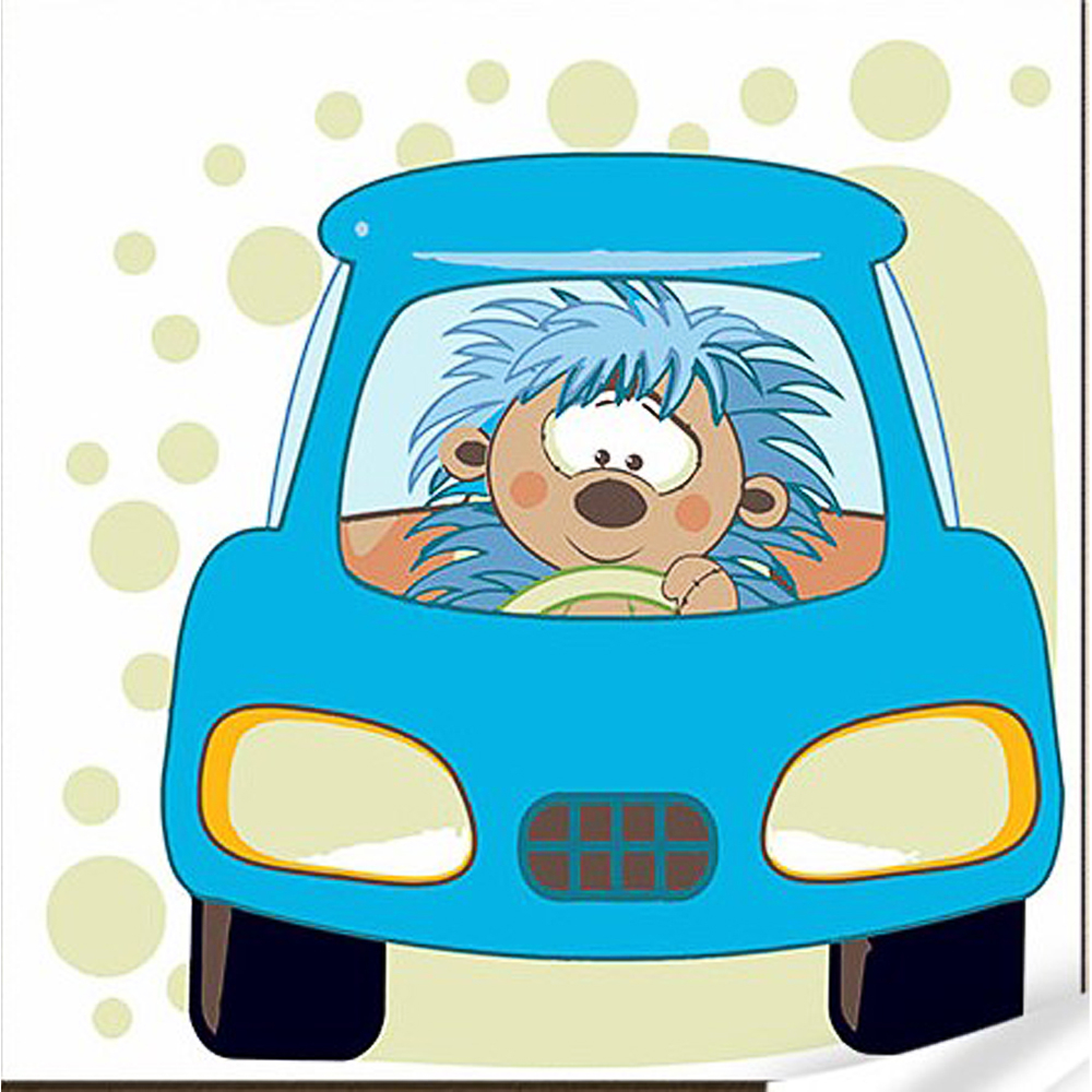 Фото, Відеоогляди картина за номерами strateg преміум їжачок на машинці з лаком та з рівнем розміром 30х30 см (es-0864)