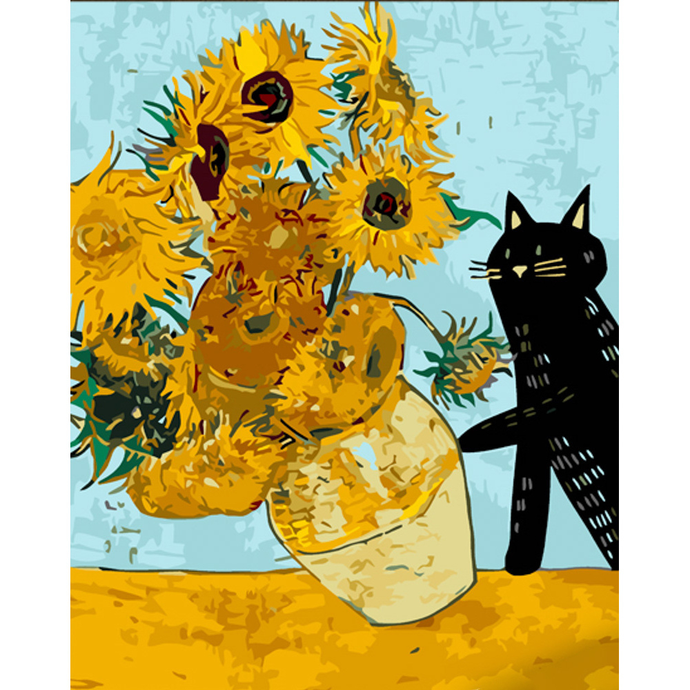 Фото, Видеообзоры картина за номерами strateg преміум соняшники - тиц з лаком розміром 30х40 см (ss6788)
