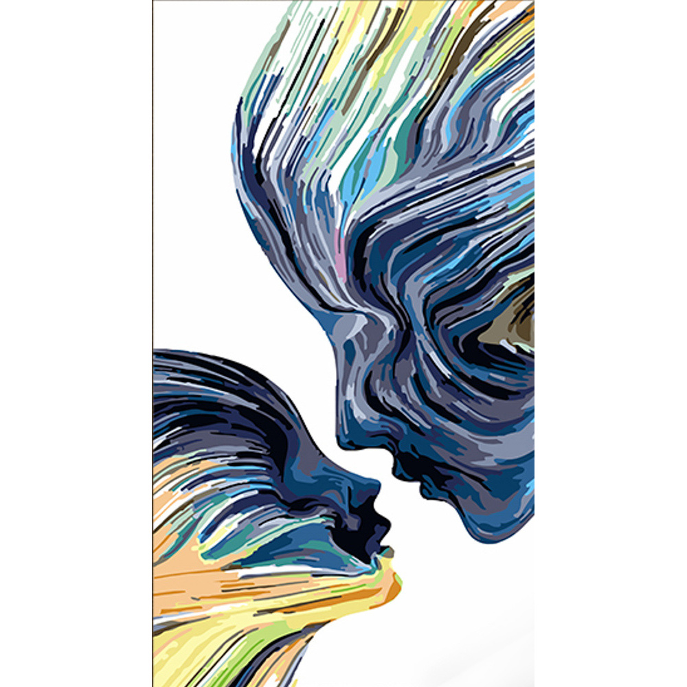 Фото, Відеоогляди картина за номерами strateg абстрактні обличчя  розміром 50х25 см (ww217)