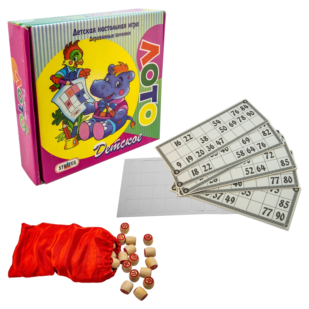 Фото, Видеообзоры настільна гра strateg лото дитяче з дерев'яними барильцями російською мовою (343)