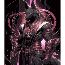 Картина за номерами Strateg ПРЕМІУМ Анубіс і вічна мудрість на чорному фоні розміром 40х50 см (AH1104)