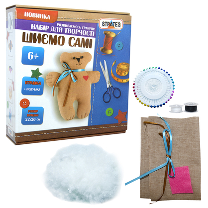 Фото, Видеообзоры набір для творчості strateg шиємо самі ведмедик українською мовою і-03
