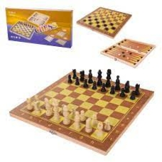 Шахи 623А (36шт) 3 в 1, шахи, шашк, нарди, кор.34,5*18*3,5см