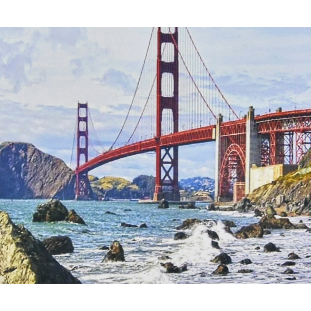 Фото, Відеоогляди алмазна мозаїка strateg преміум міст золоті ворота розміром 30х40 см (heg86113)