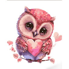 Картина за номерами Strateg ПРЕМІУМ Совенок з лаком розміром 30х40 см (SS6735)