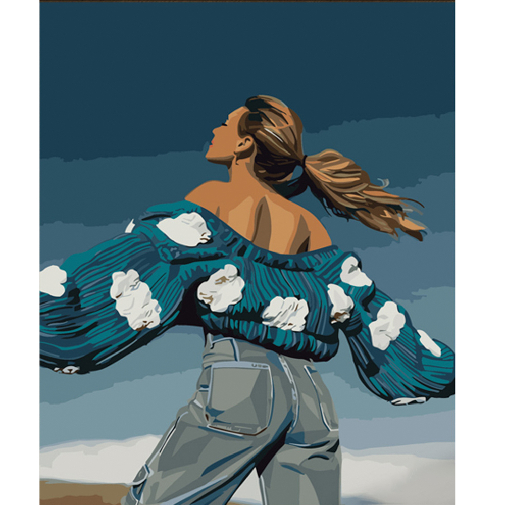 Фото, Відеоогляди картина за номерами strateg преміум небесна дівчина розміром 40х50 см (gs553)