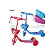 Самокат 11083 (E21-1083) (8шт) 3колеса PVC, з кошиків, 4цвета (КР / СІН / ЗЕЛ / РОЗ), 1,8 кг,